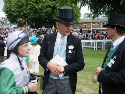 Mark Johnston at Ascot sporting a fine black silk top hat